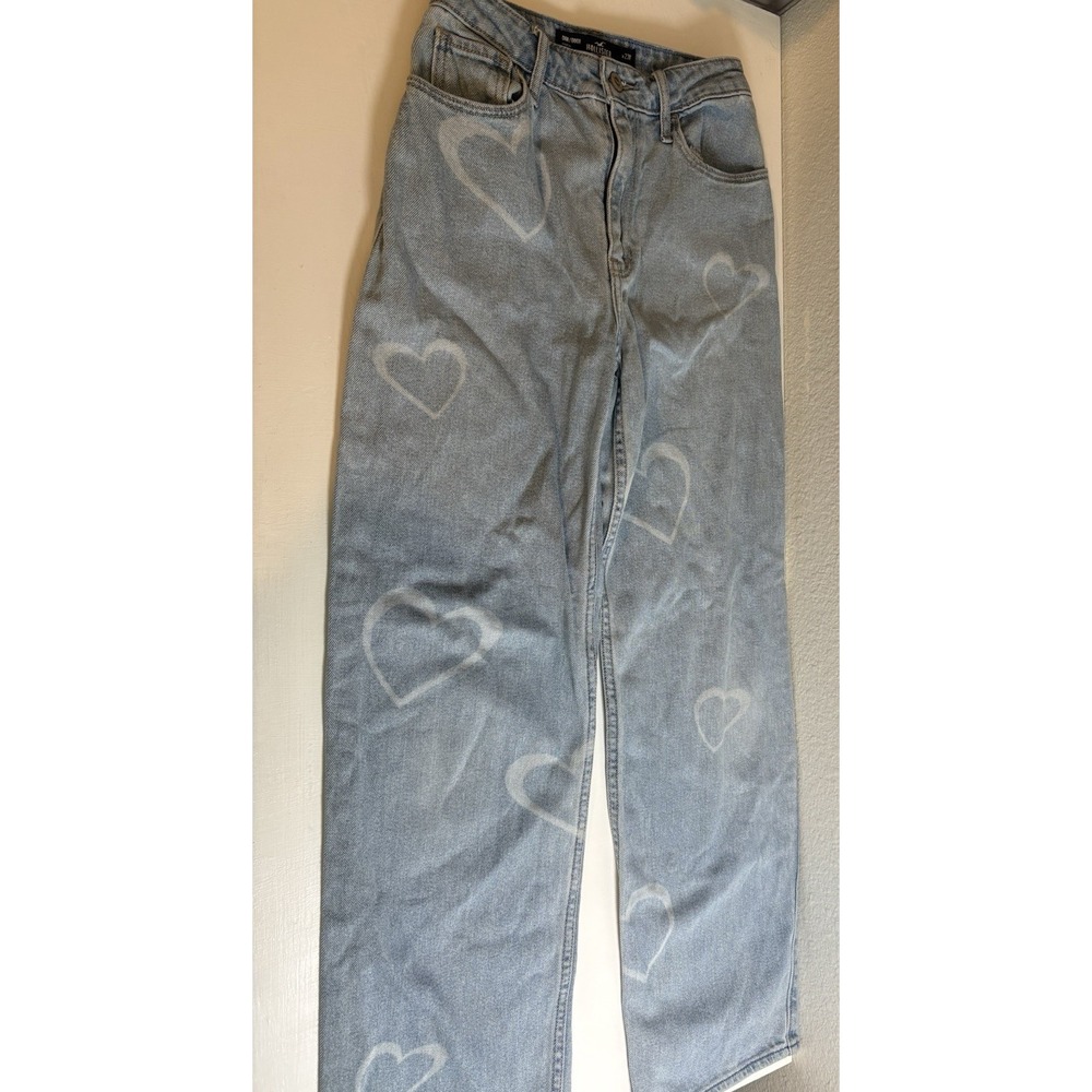 Hollister Dad Jeans Womens Denim Hearts Stretch Ultra High Rise  23R 00R/000R